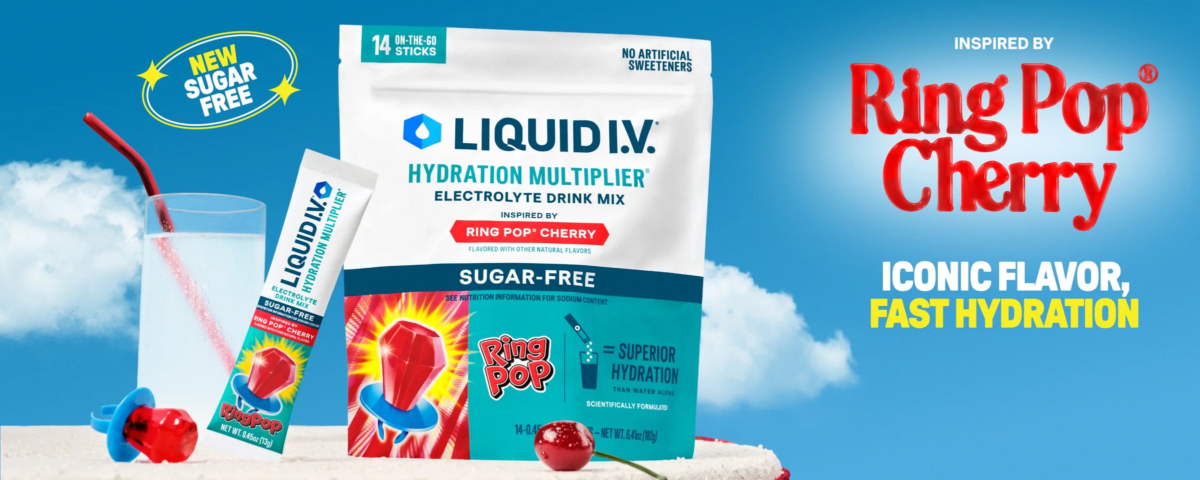 Ring Pop® Cherry Hydration Multiplier® Sugar-Free - Daily Favorite